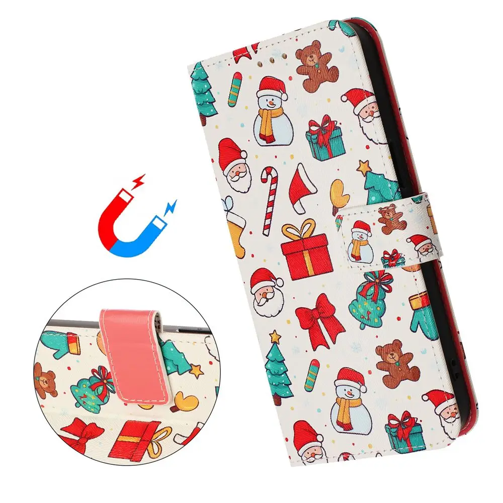 Elegant Christmas Flip Leather Phone Case – Festive Protection with Sleek Design