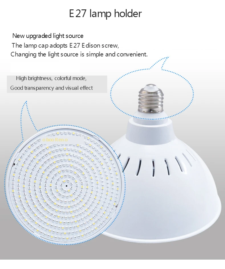 Description Picture 6 of itemPar38 RGB Underwater Lamp IP68 Led Swimming Pool Light Multi Color Led Lamp with Remote Controller Replace Light Source E27 Bulb