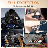 Coque pour Apple Watch Ultra 2 3 49mm 45/41/44/40/42/38mm, protection d'écran en fibre de carbone, verre trempé série 9/8/7/6/5/4/SE 4