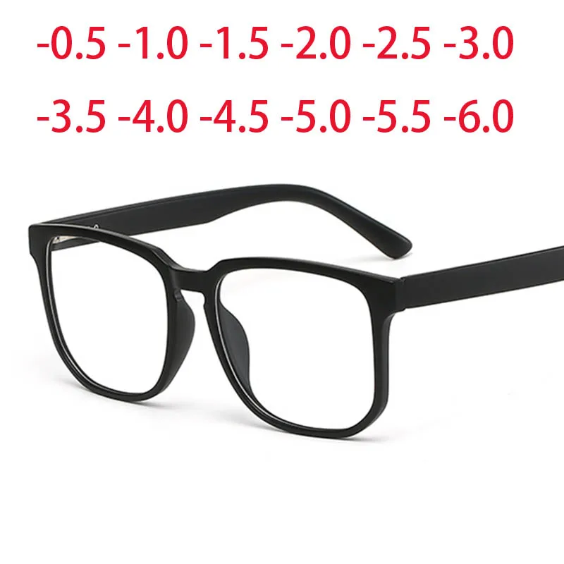 

2330 Big Square TR90 Frame Clear Lens Prescription Glasses Myopia Nerd Spectacles Degree -0.5 -1.0 -2.0 -3.0 -4.0 to -6.0