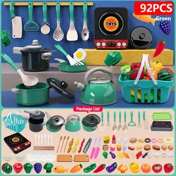 Ultimate Kids Kitchen Playset - Deluxe 92-Piece Pretend Cooking & Food Toy Kit (92PCS Green)