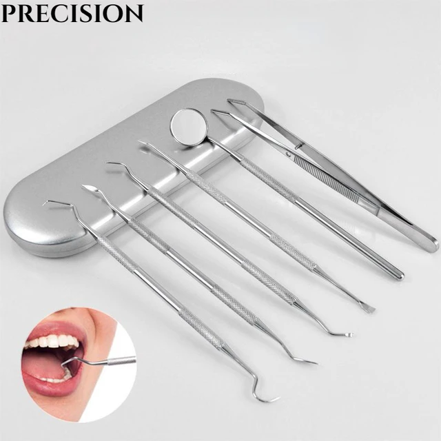 6/5/4/3Pcs Stainless Steel Dental Tools Oral Care Set Endoscope Tooth  Mirror Tweezers Probe