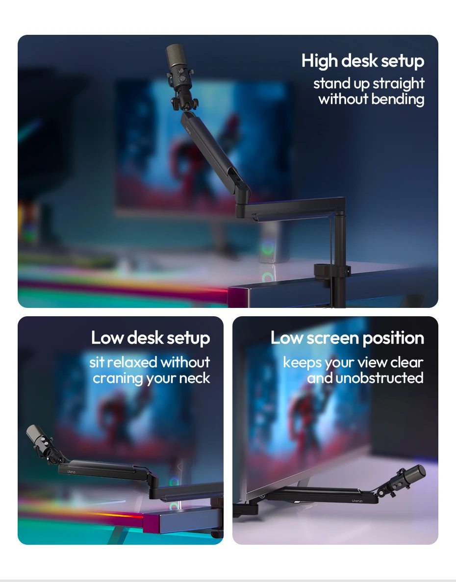 Adjustable Microphone Boom Arm Microphone Stand for Mic Camera Phone for Live-St
