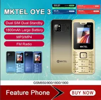 MKTEL OYE 3 Feature Phone 1.77inch Display 1800mAh Dual SIM Dual Standby MP3 MP4 FM Radio with Strong Torch Senior Phone 1