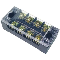 1PCS TB2504 Dual Row Thick Copper Screw Terminal Block Flame Retardant Grounding Strip Wire Connector Durable 600V 25A 5