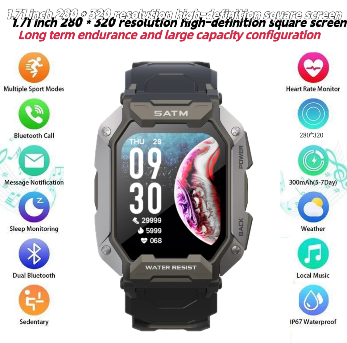 Smartwatch Bluetooth C20 Orologio Indossabile Ios, Smartphone Android Smartwatch Uomo E Donna