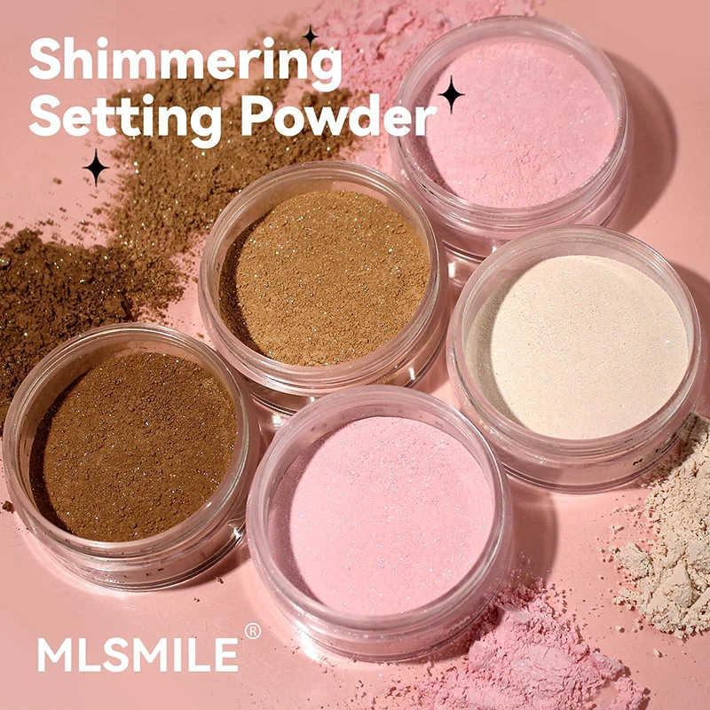 Diamond Loose Powder Oil-Control Waterproof Long-Lasting Brighten Full  Coverage Face Setting Glitter Powder Makeup Cosmetics 6g