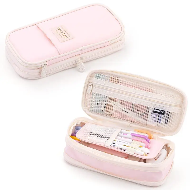 Estuche Para Lápices En Forma De Tocón De Erizo - Tamaño 5x10.5x20.5 Cm, Con Varios Bolsillos, Para Escuela U Oficina