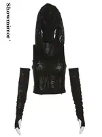 Vêtements d'enseignement gothiques Sexy, haut court à capuche pour femmes, T-shirts esthétiques Y2K rétro, hauts à capuche, Streetwear Punk, vêtements Hottie 1