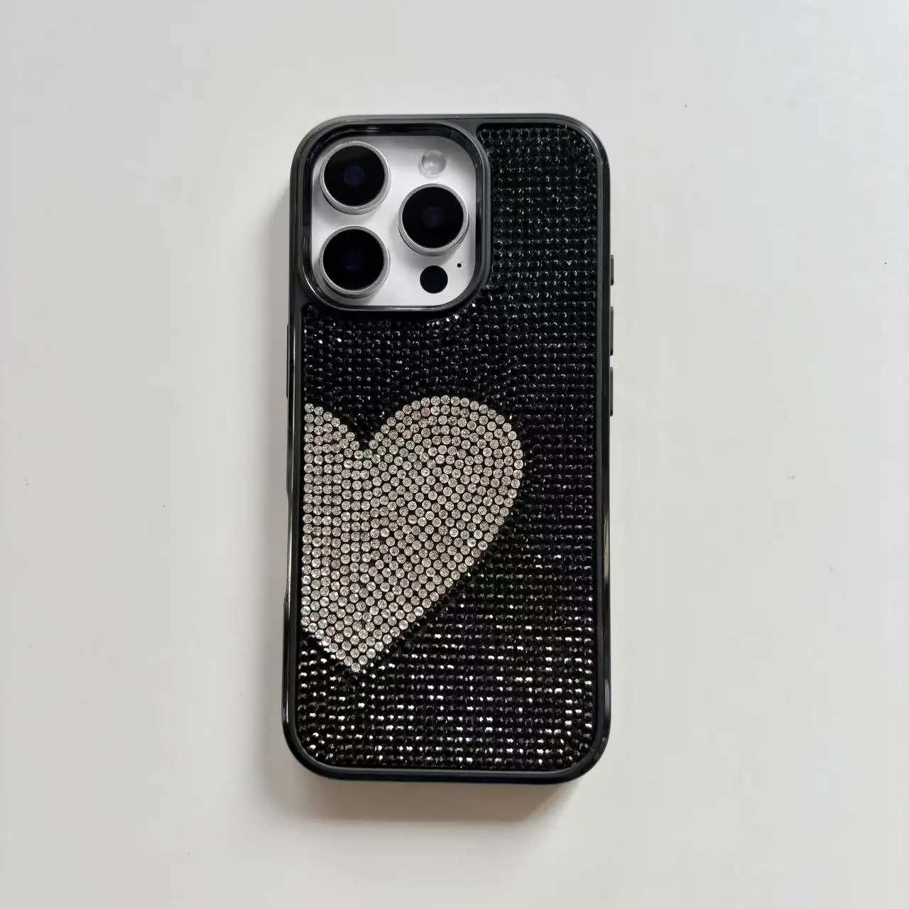 Luxury Full Diamond Heart Pattern Sparkle Soft Phone Case Cover