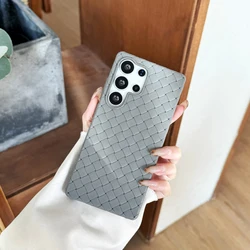 Premium Solid Color Woven Soft Leather Anti-Fall Cooling Back Case Cover for Galaxy S25PLUS (GRAY)