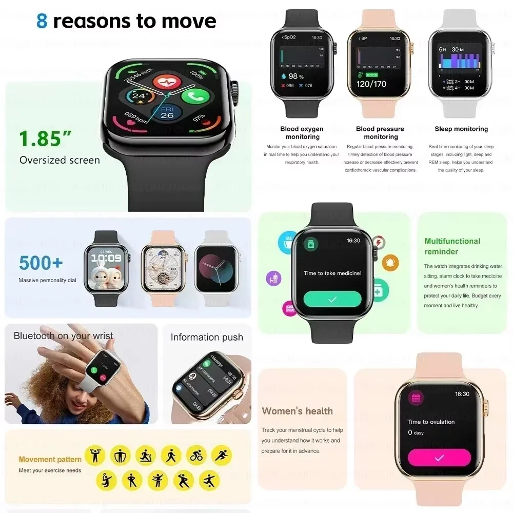 2025 Series 10 Watch 10 GPS Smart Watch Memory Music Video Bluetooth Call Heart Rate Waterproof NFC Smartwatch For Apple Android - Image 2