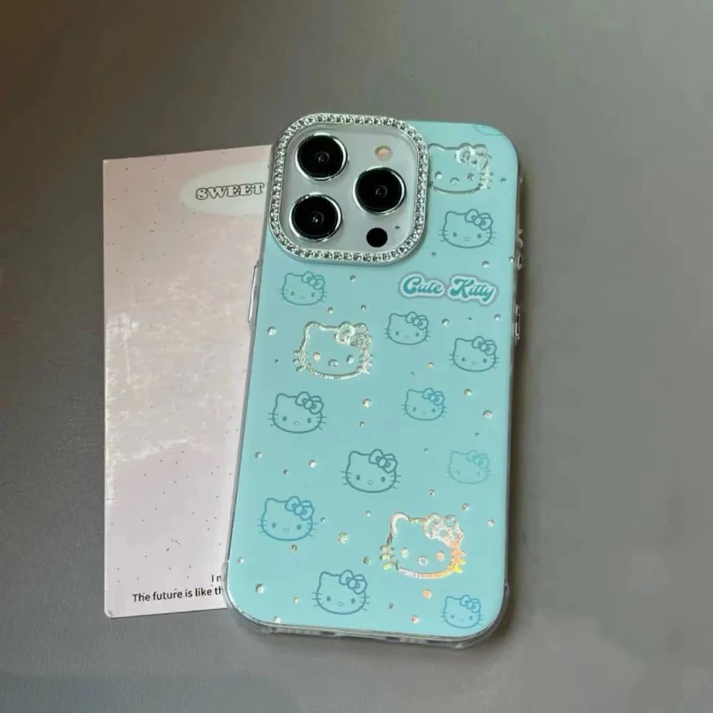 Cartoon Sanrio Kawaii Hello Kitty Phon Case Cute Cat Illustration Case Suit Per Iphone 15 14 13 12 11 13 Pro12Promax 15Pro Case