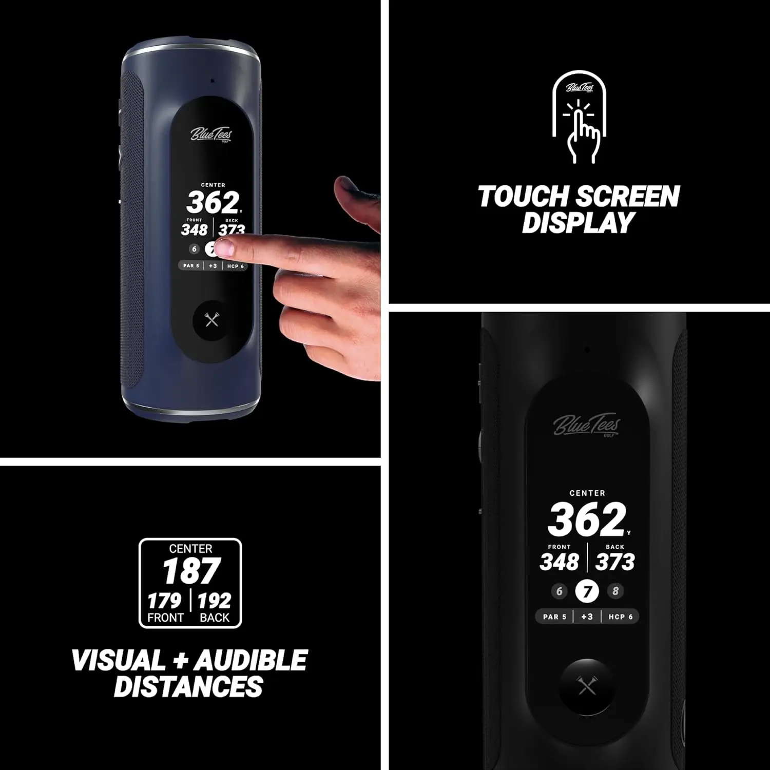Touch Screen Display-10+ Hours Battery-Visual + Audible Distance, Hazard Distance