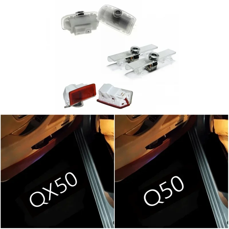 

2Pcs For Infiniti QX50 EX25 Q60 Q70 FX G M FX EX Series QX30 JX35 QX60 QX70 QX80 Car Led Door Logo Lights Projection Accessories