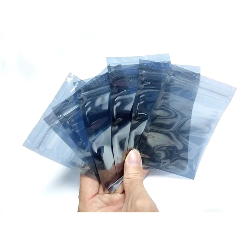 

FSYLX 100X 13x9cm Anti Static Shielding Bags ESD AntiStatic Pack Bag Zip Zipper Lock Top Waterproof Self Seal Package