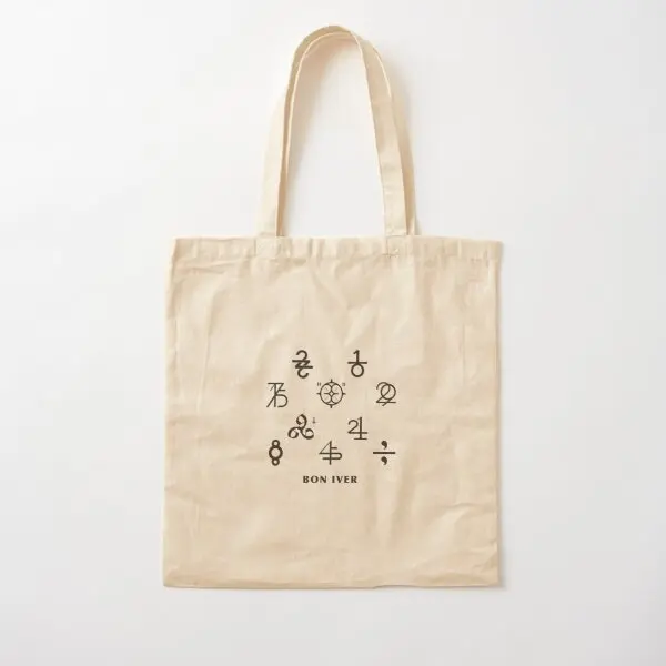 Bon Iver 22 A Million Symbols Cotton  Canvas Bag Designer Ladies Casual Grocery Shopper Tote Fabric Fashion Travel Foldable