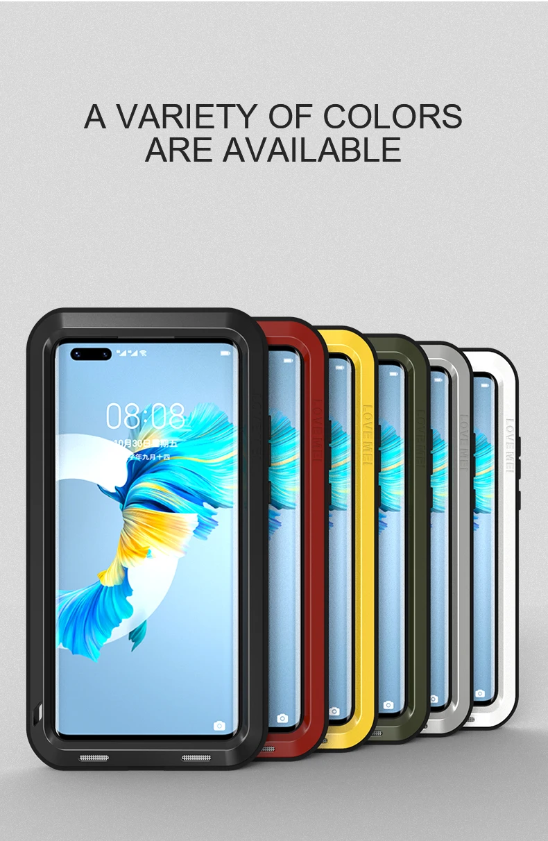 

Металлический Чехол Love Mei для Huawei Mate 40, сверхмощный защитный противоударный прочный армированный чехол для Huawei Mate 40