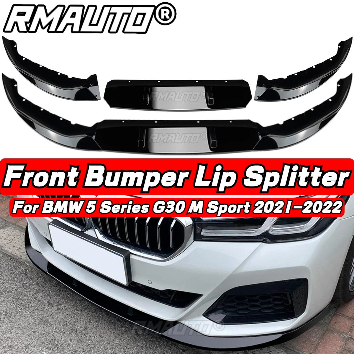 

Gloss Black Painted G30 Lip FD Style Front Bumper Lip Spolier Diffuser Body Kit For BMW 5 Series G30 M Sport 2021-2022 Body Kit