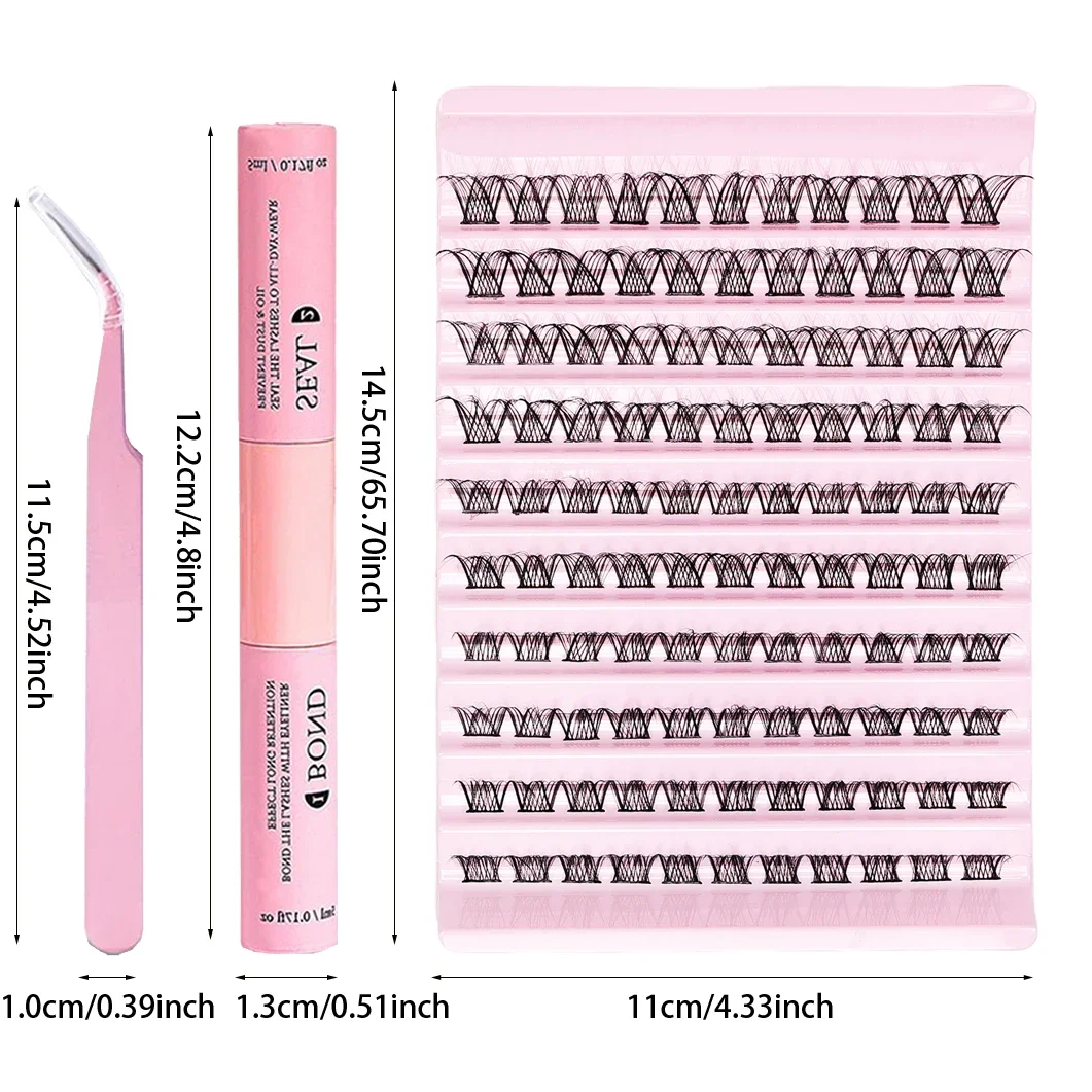 DIY Eyelash Extension Kit 110pcs Individual Lashes Cluster 30D40D 8-16mm Mix Lash Clusters Bond and Seal and Lash Applicator for fake eyelashes lash extension kit eyelash set brow and lash kit