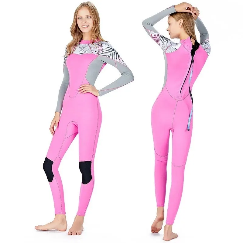 women's-2mm-neoprene-wetsuit-ladies-one-piece-long-sleeves-warm-sunscreen-snorkeling-swimming-drifting-surfing-diving-suit