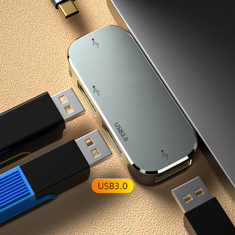 Usb tipo c Extender Docking Station Usb 3.0 Jack de Áudio 35 mm Adaptador Hdmi 4k Hub Splitter para Computador Macbook Pd100w - Imagem 3
