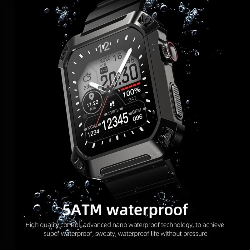LOKMAT Ʈ ġ 5MAT  BT ȭ 1.85 &ġ ũ    ڵ  ƮϽ  smartwatch