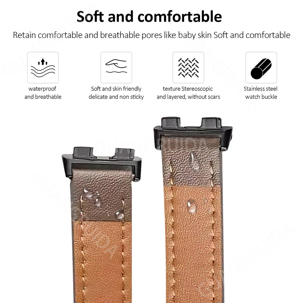 Premium Leather Strap Replacement Wristband - Sport Loop Bracelet