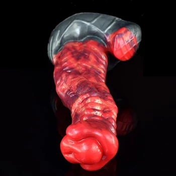 FAAK Thick Curve Scales Dildo with Suction Cup Sexy Cock for Couples Gay Multicolor Veined Vaginas Stimulate Buttplug Sex Shop 4