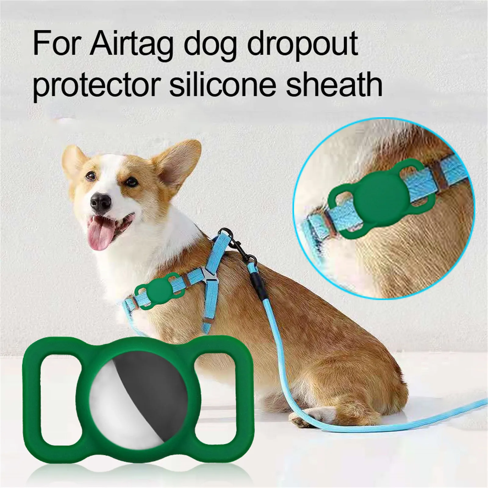 Custodia Airtag In Silicone Per Apple Airtag Localizzatore Di Localizzazione Custodia Protettiva Custodia Morbida Anti-Perdita Per Cani Da Compagnia P