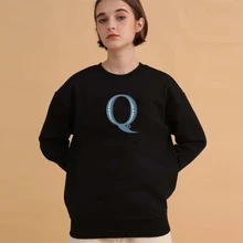 

Women Pullover Fashion Sweatshirts Blue Letters Paint Harajuku O Neck Ladies Clothes Loose Long Sleeve Clothes for Women Kawaii