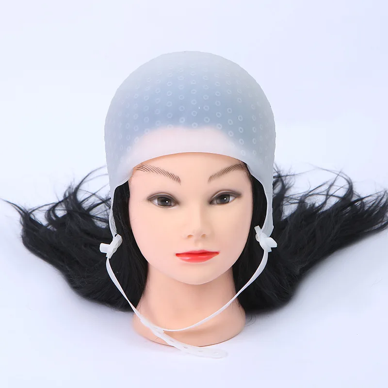 

1 Pc Silicone Cap With Needle Silicone Hair Highlights Cap Needle Reusable Hair Coloring Cap Hair Dye Hat Hairstyling Tools