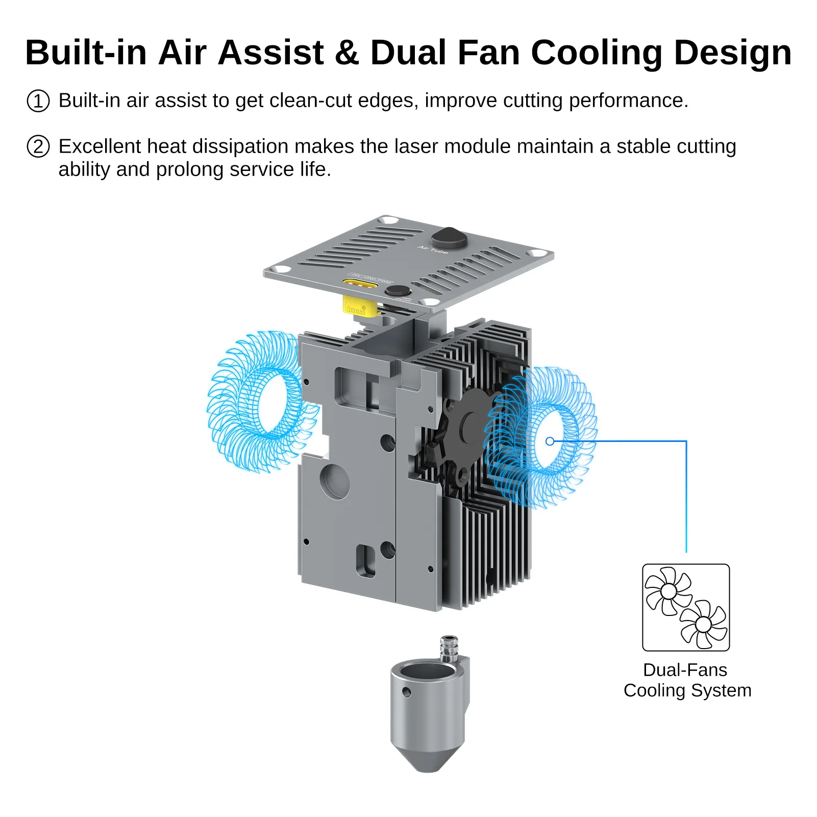 LASER TREE K20 20W Optical Power Laser Head Air Assist Nozzle 4 Diodes Module For CNC Engraver Cutting Machine DIY Tools laser engraving machine,cnc engraving machine parts