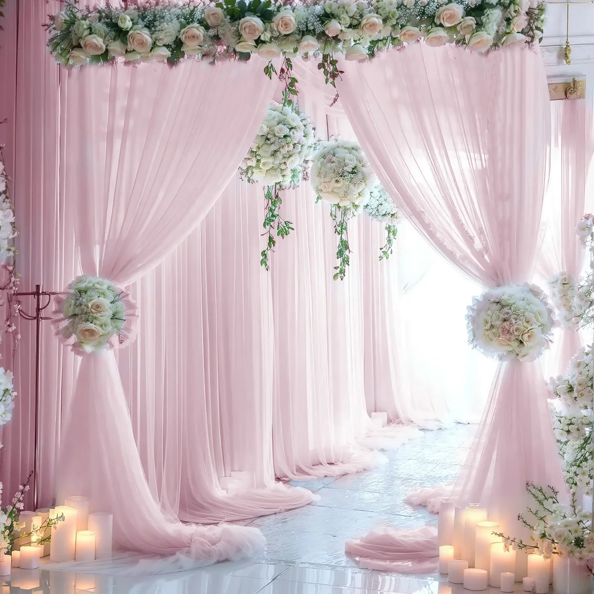 Noble and elegant wedding decoration curtains(150x300cm) hexagonal background