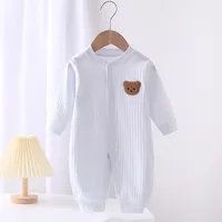 Baby Rompers for Boys Girls Newborn Bodysuit & One Piece Solid Color 100 Cotton 0-24M Long Sleeve Loungewear Outfit 2