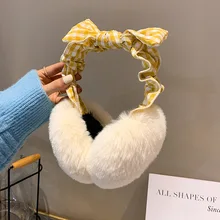 Arco rex pele de coelho earmuff das mulheres outono e inverno quente earmuffs earmuff real pele orelha capa mais quente orelha muffs inverno