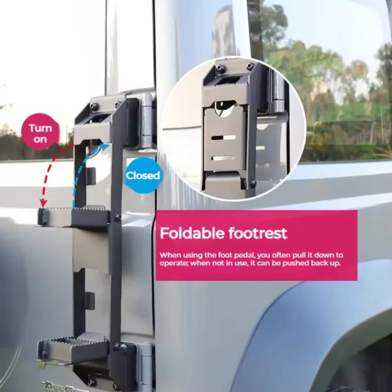 짐니 V/III 버전 2023-2024 차량용 테일게이트 사다리, 접이식 리어 사다..