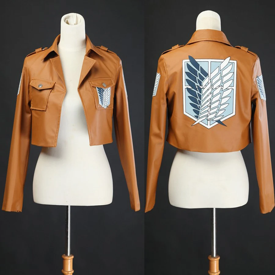 Attack on Titan Eren Jaeger Survey Corps Leather Jacket Cosplay Costume
