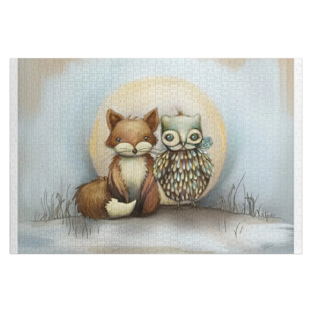 

fox and owl Jigsaw Puzzle Personalized Baby Object Wooden Compositions For Children Iq Personalized Toy Puzzle