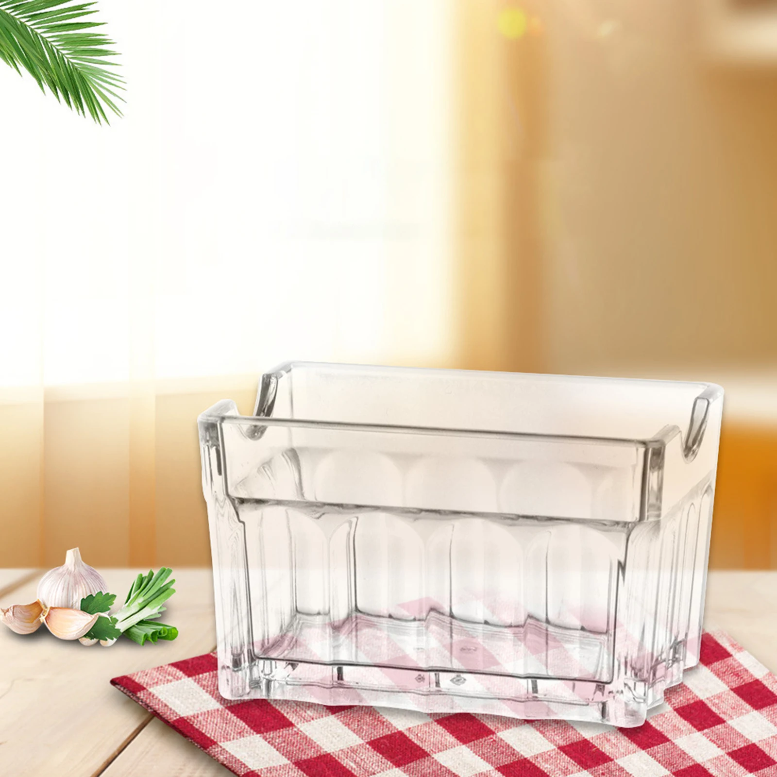 Acrylic Sugar Packet Holder Tissue Tea Bag Bowl for Coffee Bar Business Cards Holder Organizer Kitchen Accessories Airtight Container