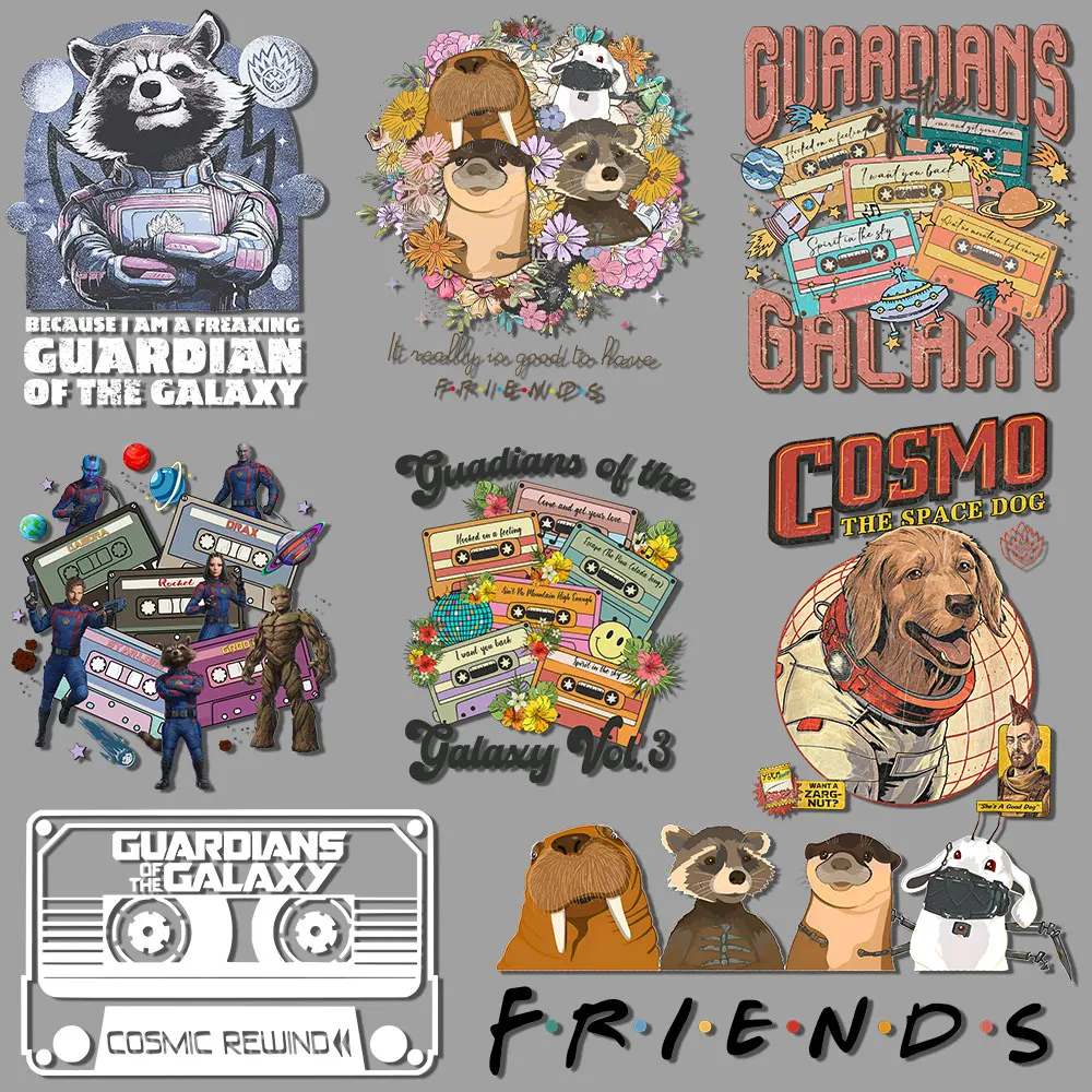 의류용 가디언 오브 갤럭시 감열 데칼, 다림질 스티커 패치, 티셔츠에 열 전달 ..