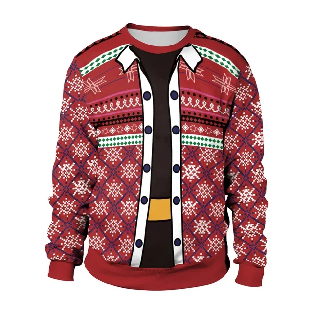 Christmas Party Sweatshirts for Men Tracksuit Couple Autumn Pullovers O Neck Warm Men's Winter Hoodie Vintage Male Clothing