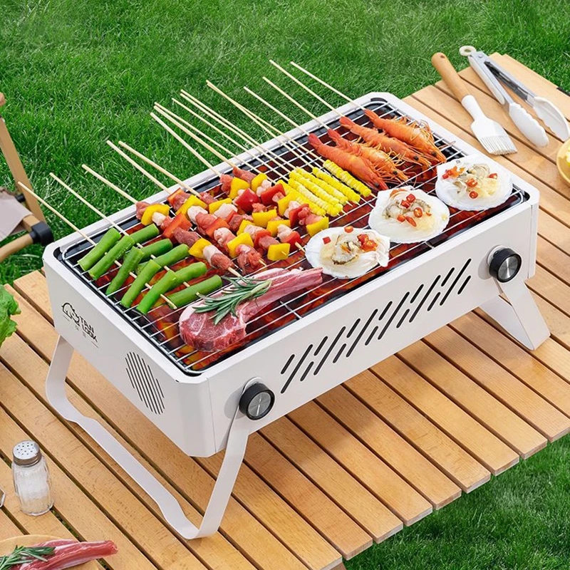

Outdoor Camping Barbecue Stove Foldable Portable Small Stainless Steel Home Barbecue Rack High Temperature Resistant Sturdy Mesh
