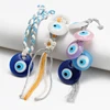 Evil Eye Wall Decor Handmade  Macrame Lucky Eye Plastic Blue Turkish Evil Eye Pendant Keychain Wall Hanging Bead Room Decor Gift 1