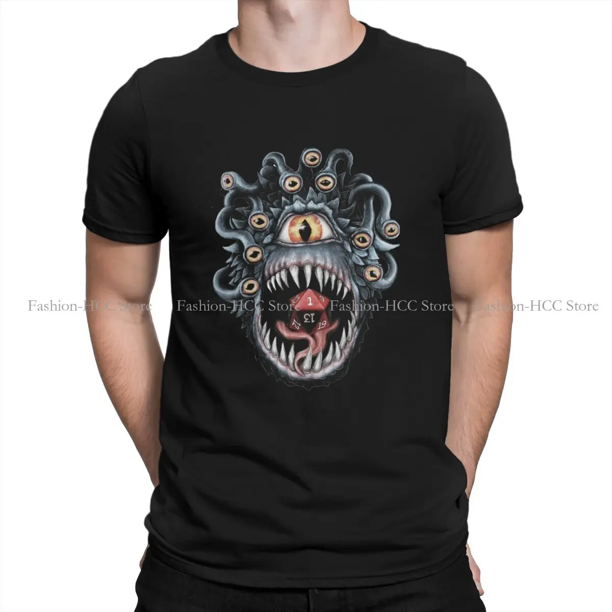 

DND Crewneck Original TShirts In The Beholder D20 Distinctive Men's T Shirt Polyester Funny Clothing