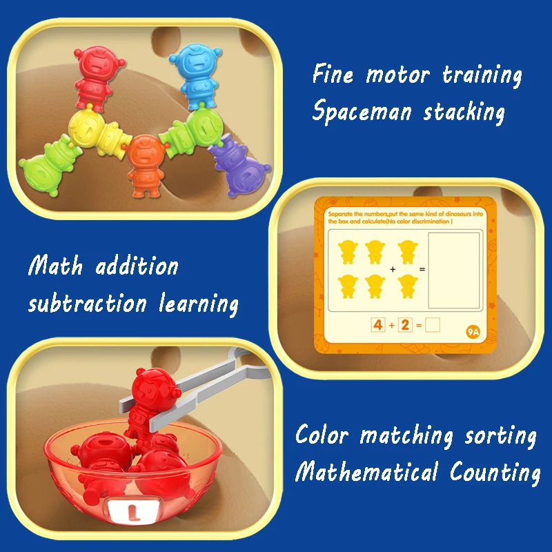 Kid Animal Sorting Sensory Toy Montessori Color Matching Math Counting Addition Subtraction Learn Game Preschool Educational Toy
