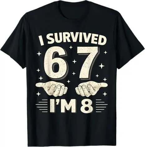 Mode-T-Shirt zum 8. Geburtstag für Jungen, lustiger Spruch: „Ich habe 6-7 Jahre überlebt, jetzt bin ich 8“, Baseball-Bruh-Spruch-T-Shirt, Humor, 67 Ästhetische Kleidung – Detail 10