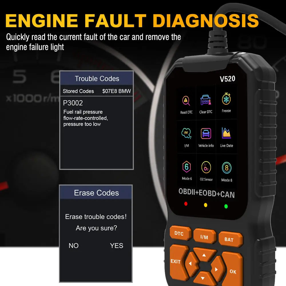 NOYAFA V520 Car Diagnostic Detector DC 9V-16V OBD2 Function Fault Diagnosis Tester Check Engine Auto Scan Tool car diagnostic tool