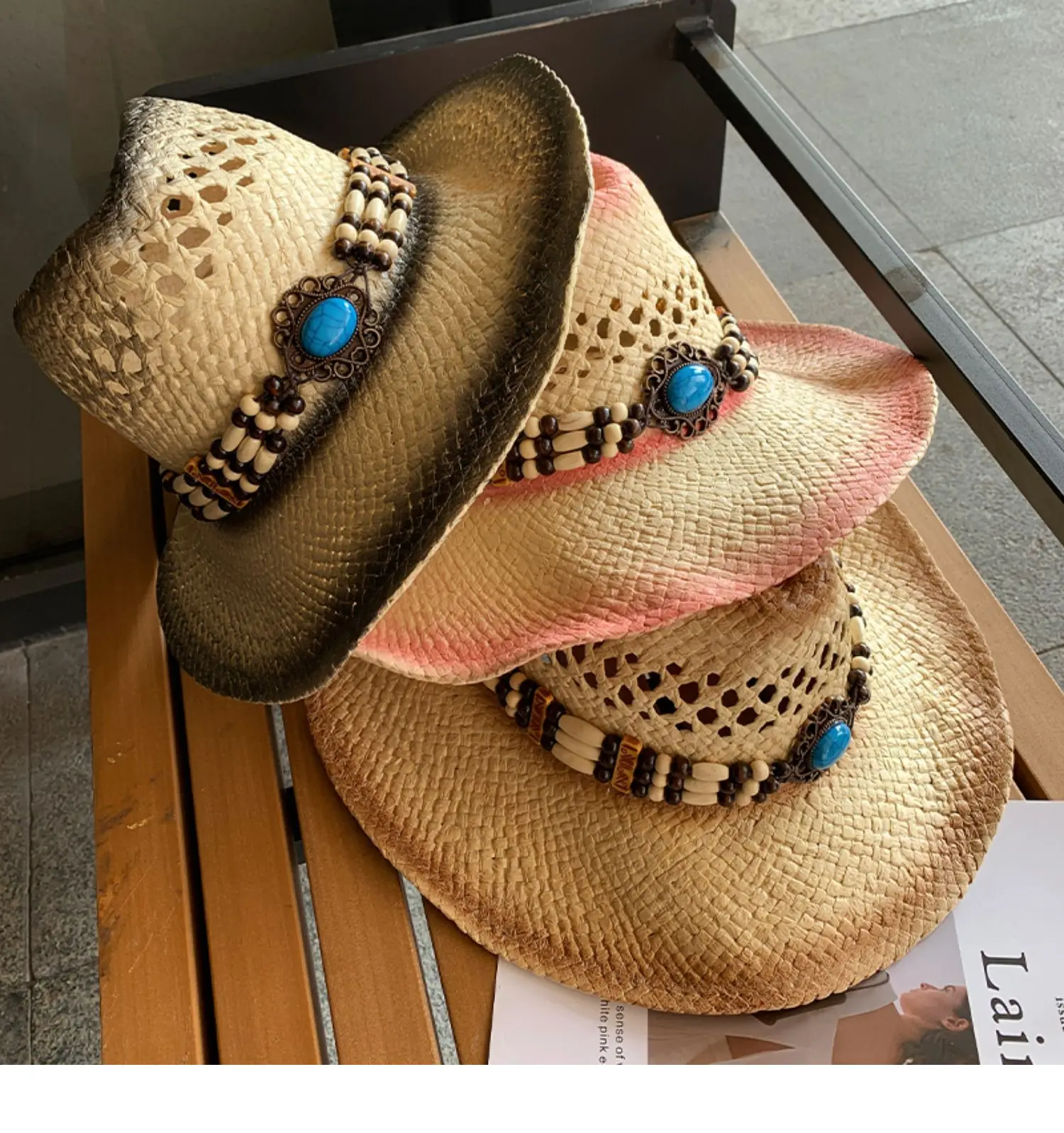 

Original Design of The New National Wind Straw Hat Female 모자 Mountaineering Every Outdoor Shade Beach Beach Hat Gorras Hot Sale