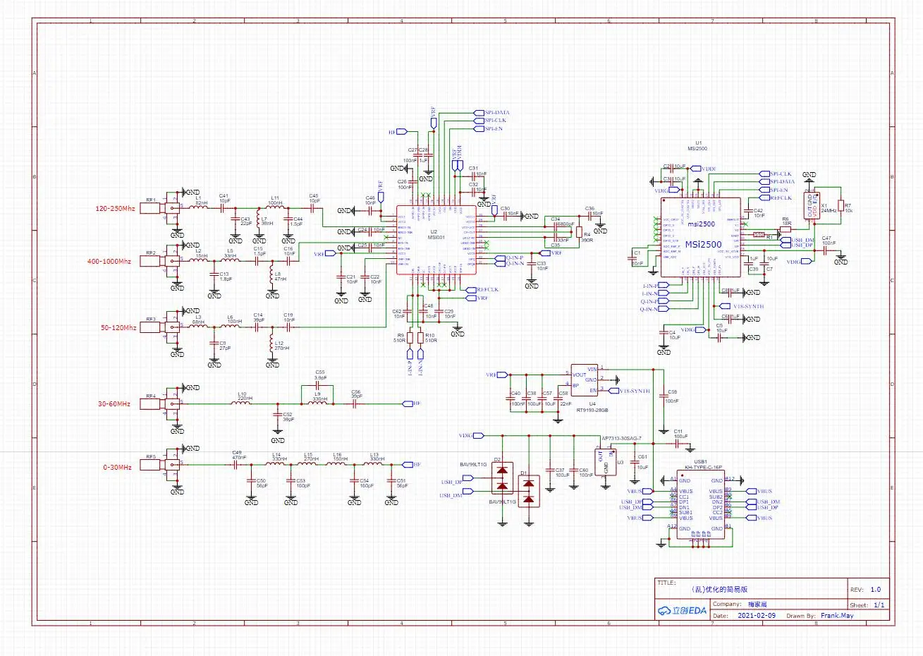 RSP1 10 кгц-1 ГГц Msi2500 Msi001 упрощенный SDR ресивер Любительское ...